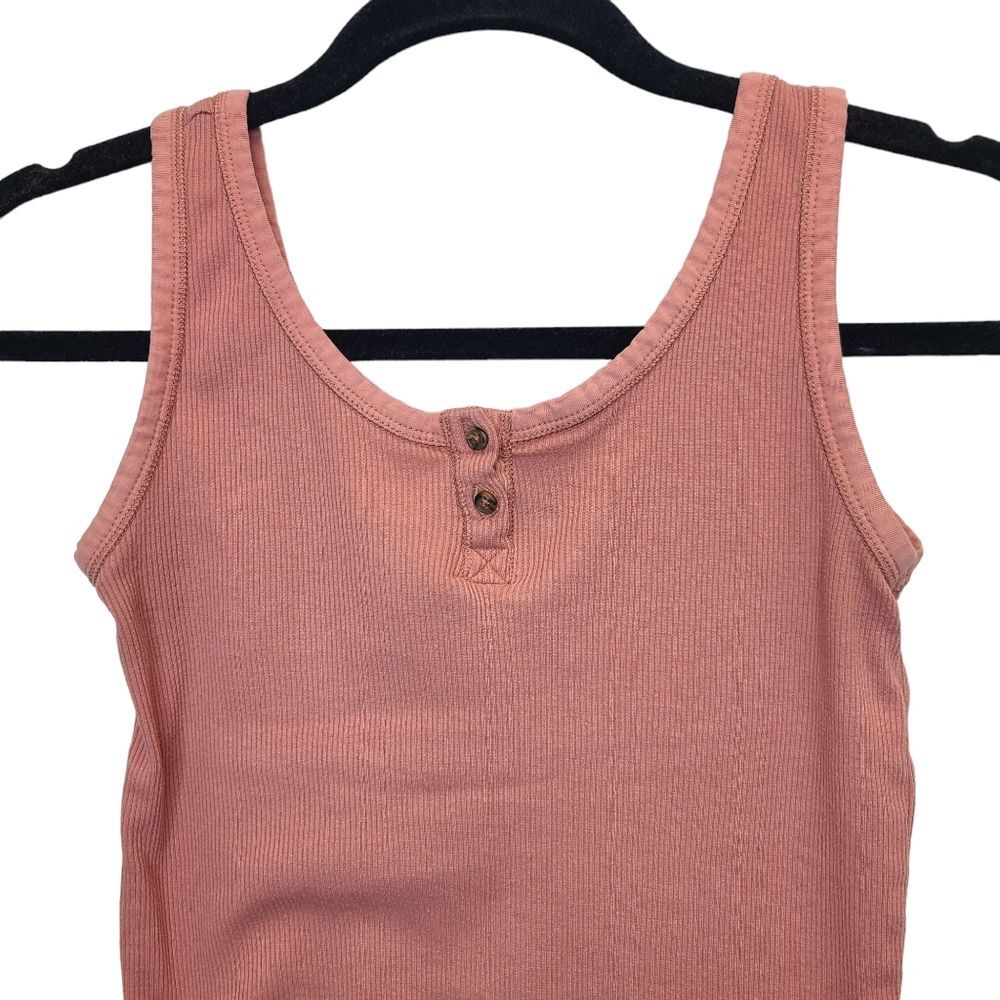 Derek Heart Dusty Pink Ribbed Tank Top S - Picture 2 of 11